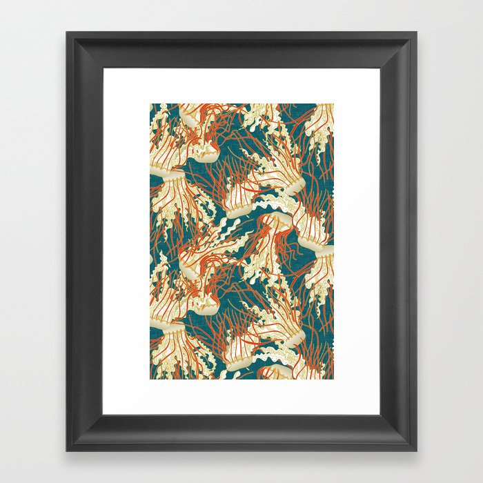 jellyfish blue Framed Art Print