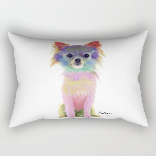 Colorful chihuahua Rectangular Pillow