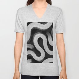 Black & White Abstract Lines #4 V Neck T Shirt
