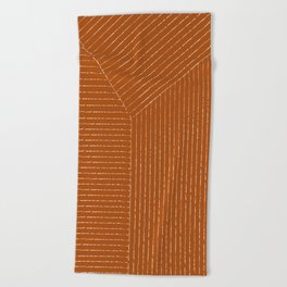 Lines (Rust) Beach Towel