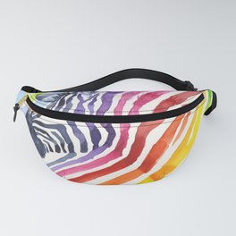 Zebra Rainbow Stripes Colorful Whimsical Animal Fanny Pack