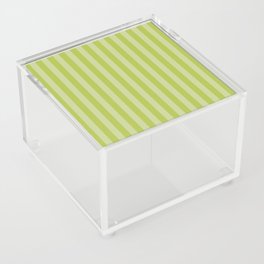 Avocado Green Summer Cabana Beach Picnic Stripes Acrylic Box