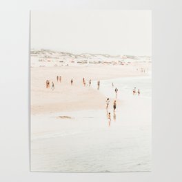At the Beach fourteen  (part one of a diptych) - Minimal Beach and Ocean photography  Poster
