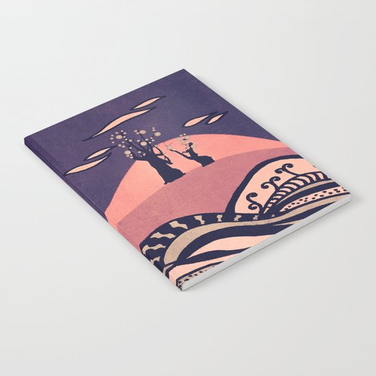 Psychedelic mountains (colour option) Notebook