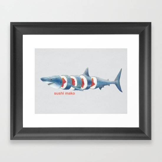 Sushi Mako (color option) Framed Art Print