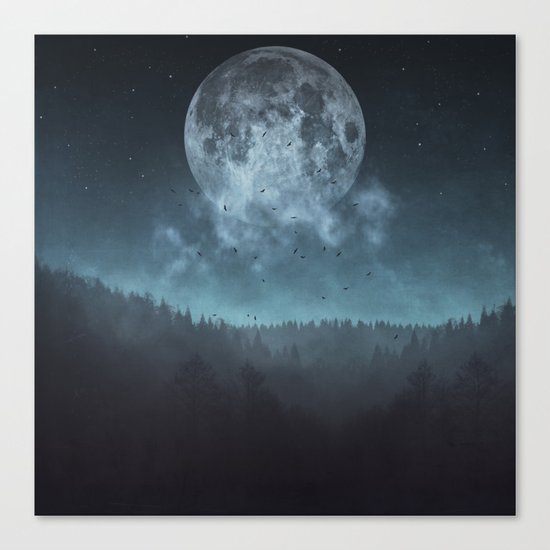 Moon over Trees Canvas Print