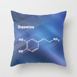 Dopamine Hormone Structural chemical formula Throw Pillow