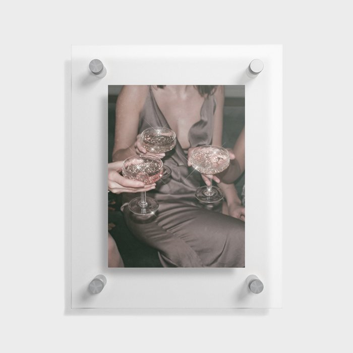 Shaken not Stirred Glitter Aesthetic Cocktails Floating Acrylic Print