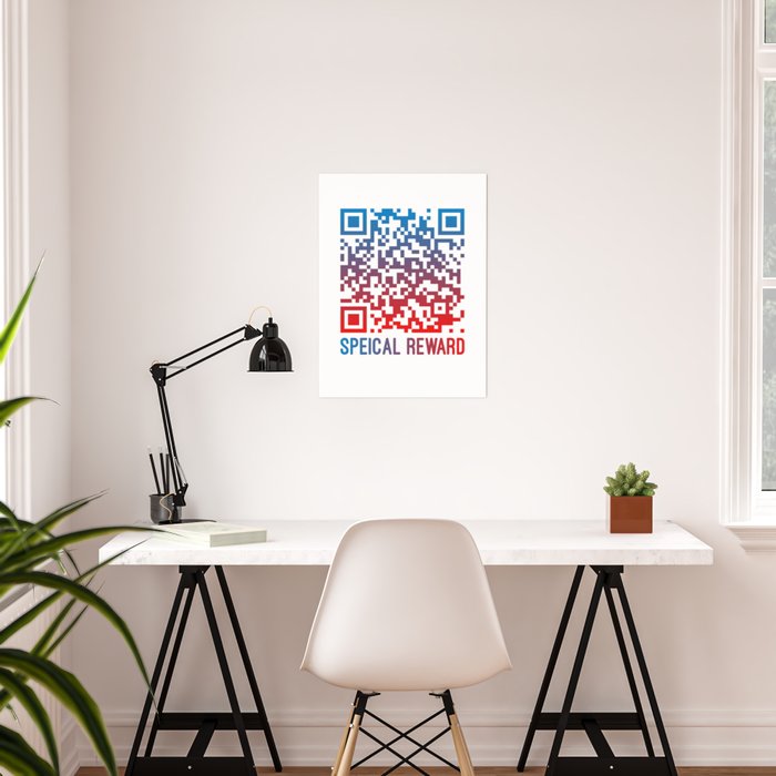 Rick Roll QR Code Large | Framed Art Print