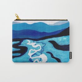 Ghost River II Carry-All Pouch | Lotic, Painting, Acrylic, Blue, Fluvial, Stream, Ghost, Landscape, Valley, Flowing 