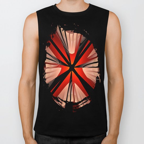 Winter abstract with red Biker Tank