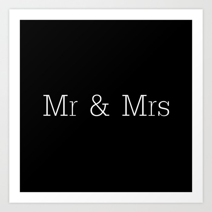 mr mrs monogram standard art print by pretty1 society6