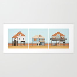 Beach houses Art Print