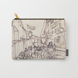 Cafe Terrace at Night (preliminary sketch) Carry-All Pouch | Cafe, Vangogh, Preperatory, France, Study, Cityscape, City, Vincentvangogh, Sketch, Oil 