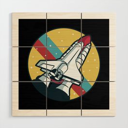 Space Shuttle Rocket Spaceship Astronaut Wood Wall Art