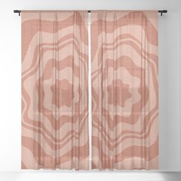 boho floral - terracotta Sheer Curtain