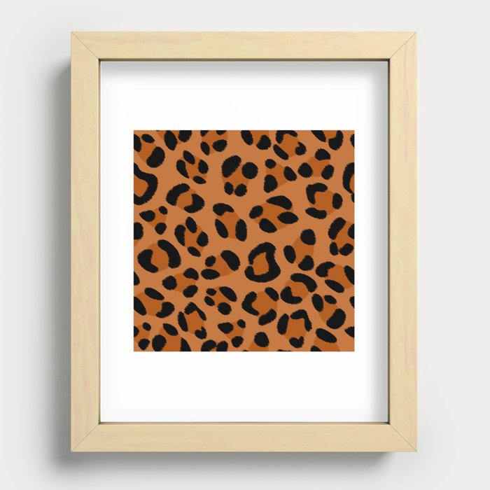 Leopard Print Scribble Recessed Framed Print
