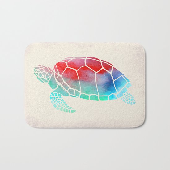 Watercolor Turtle Bath Mat