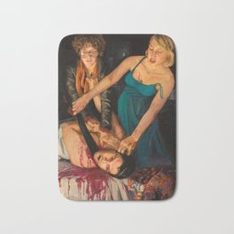 In the Mourning Bath Mat | Leather, Master, Blood, Bloody, Feminism, Surrealism, Painting, Bed, Girlpower, Kill 