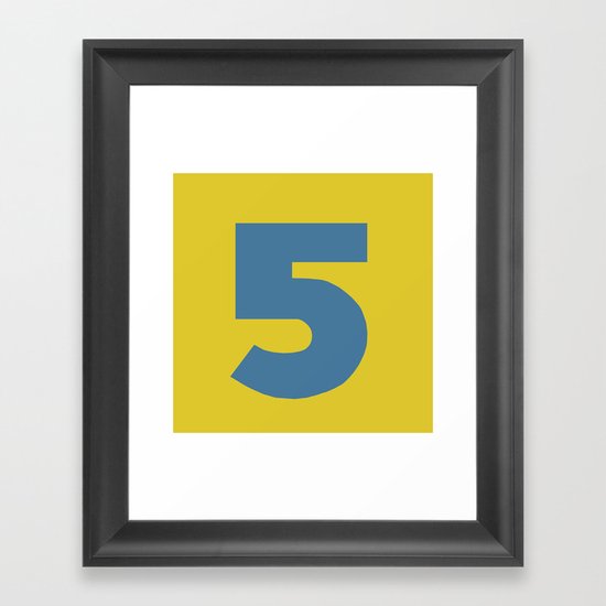Number 5 Framed Art Print