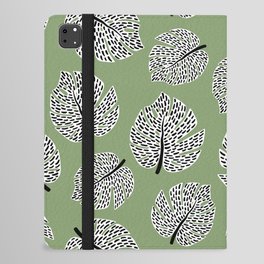 Abstract Monstera Leaf Pattern green iPad Folio Case