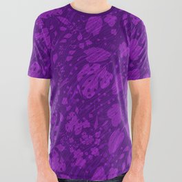 Purple Autumn Floral 3 All Over Graphic Tee