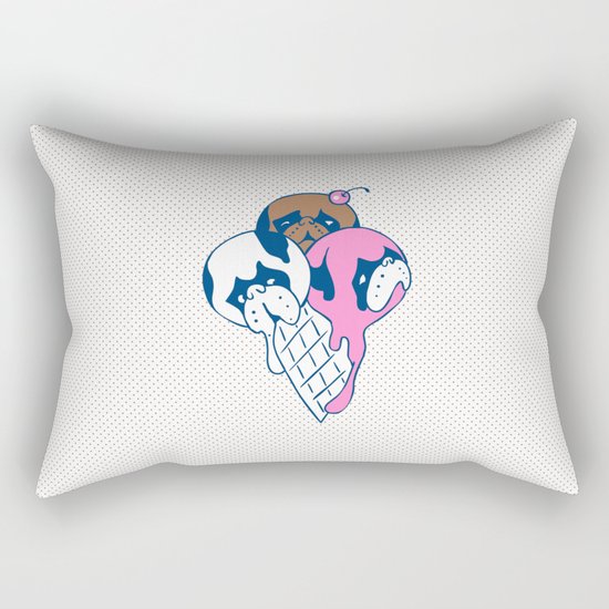 Ice cream Pugs Rectangular Pillow