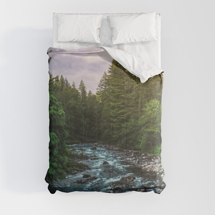 PNW River Run II - Pacific Northwest Nature Photography Comforter