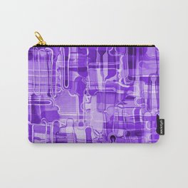 Modern Abstract Digital Paint Strokes in Grape Purple Carry-All Pouch