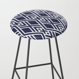 Navy and White Tessellation Line Pattern 39 Pairs DE 2022 Trending Color Singing the Blues DET576 Bar Stool