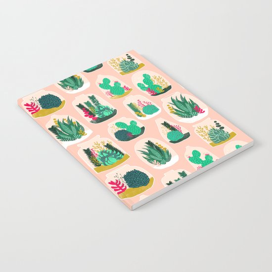Terrariums - Cute little planters for succulents in repeat pattern by Andrea Lauren Notebook