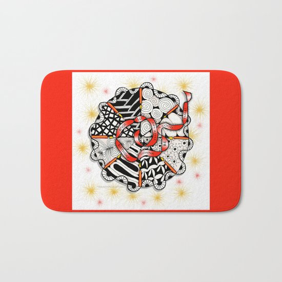 Its Your Birthday- Zentangle Illustration Bath Mat