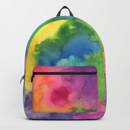 Bright Rainbow Watercolor Abstract Backpack