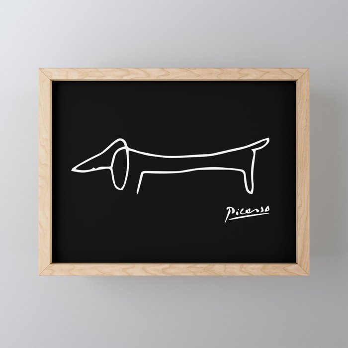 Pablo Picasso Dog (Lump) Artwork Shirt, Sketch Reproduction Framed Mini Art Print