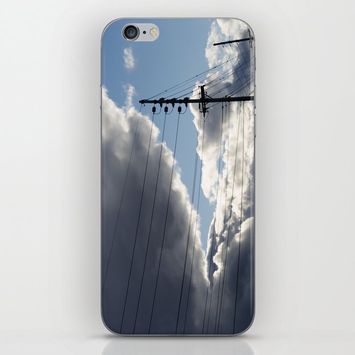 cloud and wires iPhone Skin