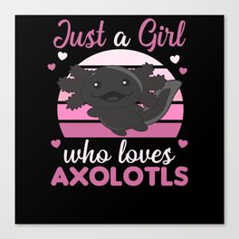 Axolotl Lovers Sweet Animals For Girls Pink Canvas Print