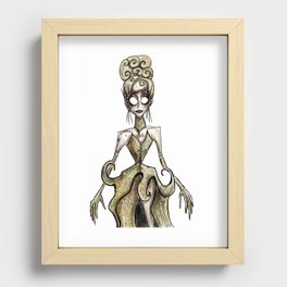 Golden drag queen gothic style drawing Recessed Framed Print