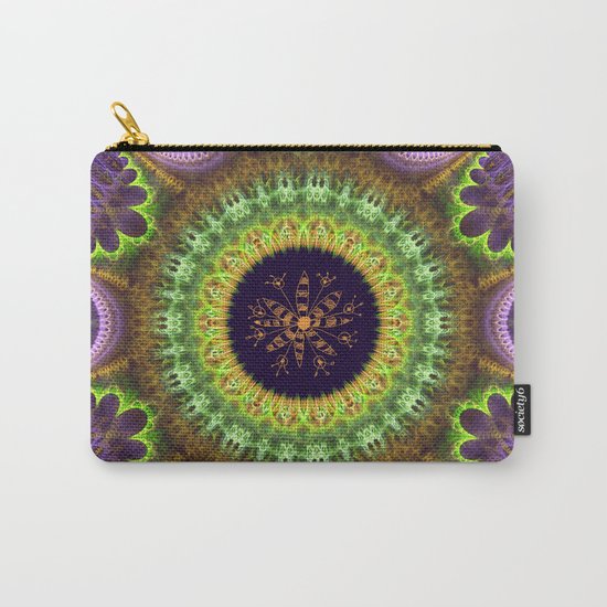 Groovy mandala with doodle flower Carry-All Pouch