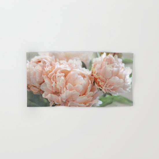 Peach Peonies Hand & Bath Towel
