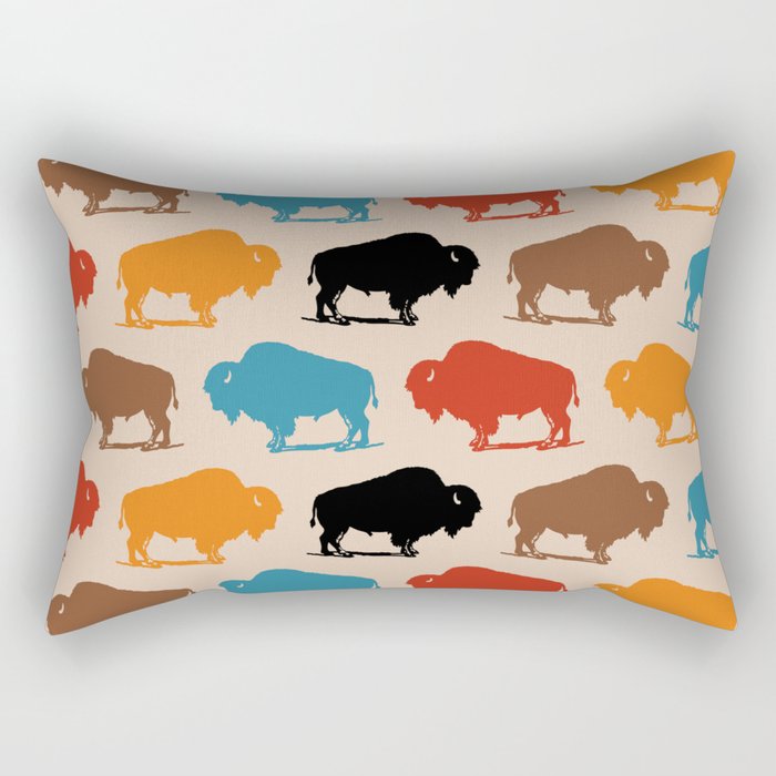Buffalo Bison Pattern 278 Rectangular Pillow