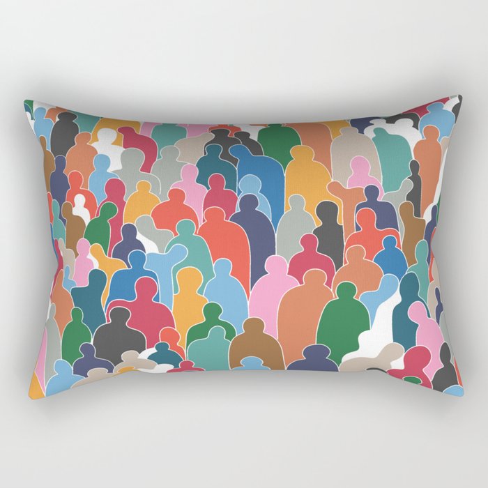 Abstract Colorful People Rectangular Pillow