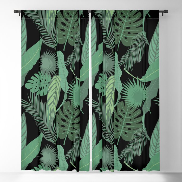 Tropical Leaves Pattern Blackout Curtain