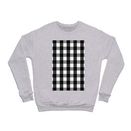 Gingham Plaid Pattern (black/white) Crewneck Sweatshirt