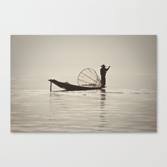 Fisherman at Inle Lake Canvas Print