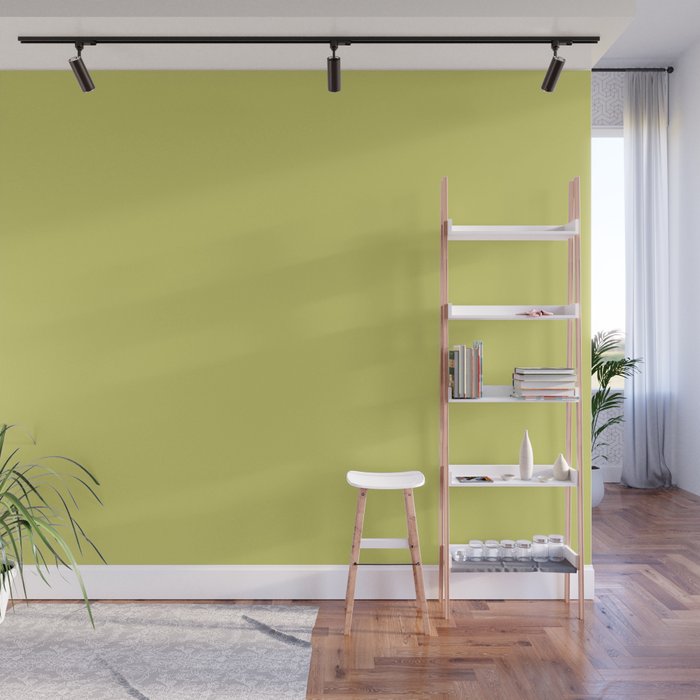 Lime Green Solid Color - Warm Tropical Shade Single Hue Wall Mural