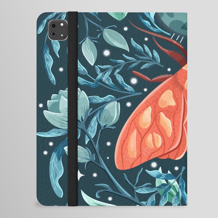 Night Moth Orange Blue iPad Folio Case