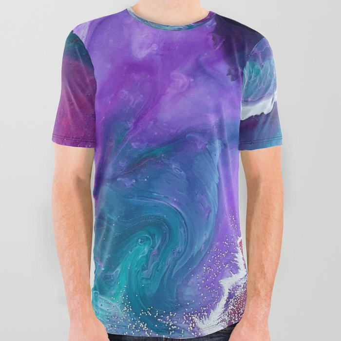 Purple Galaxy 1 All Over Graphic Tee