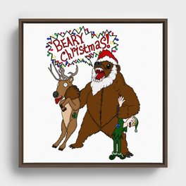 Beary Christmas Framed Canvas