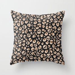 Leopard Print Skulls Throw Pillow