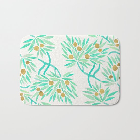 Bonsai Tree – Mint & Gold Bath Mat